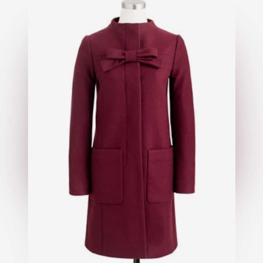 J.Crew Collection Burgundy Wool Cashmere Coat